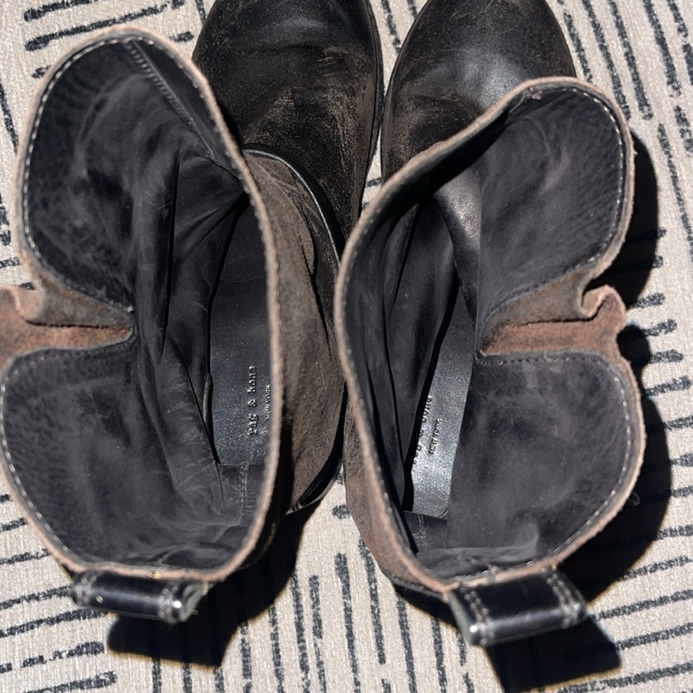 rag & bone waxed calfskin moto boots size 9 39 - Picture 8 of 11